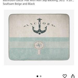 Anchor Design Bath Mat in Beige and Seafoam